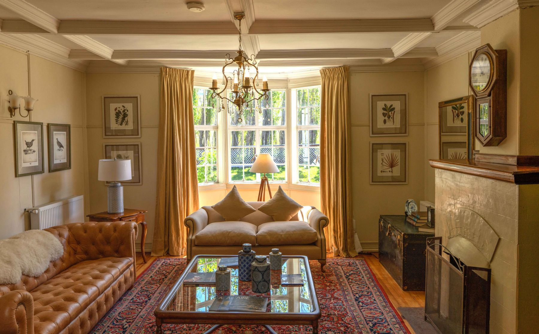 Guest lounge at Estancia Cerro Guido in Patagonia Chile