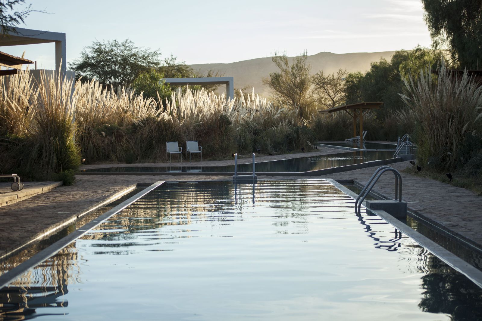Swimming pool and grounds of the Explora Atacama in Chile