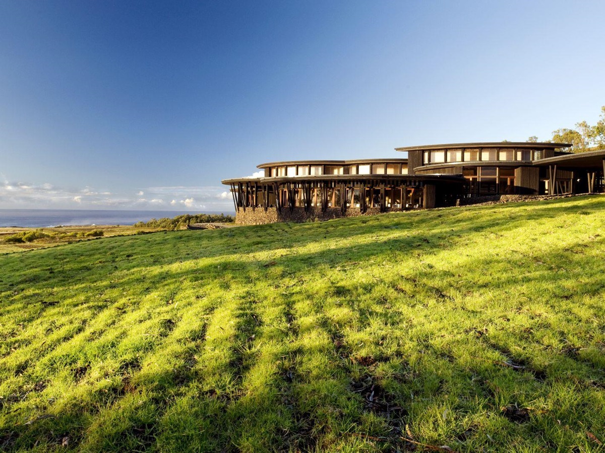The grounds of Explora Rapa Nui on Easter Island
