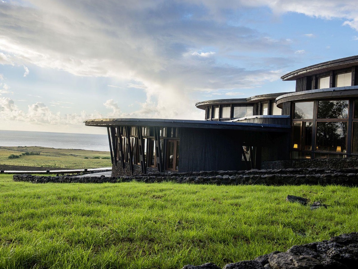 The grounds of Explora Rapa Nui on Easter Island