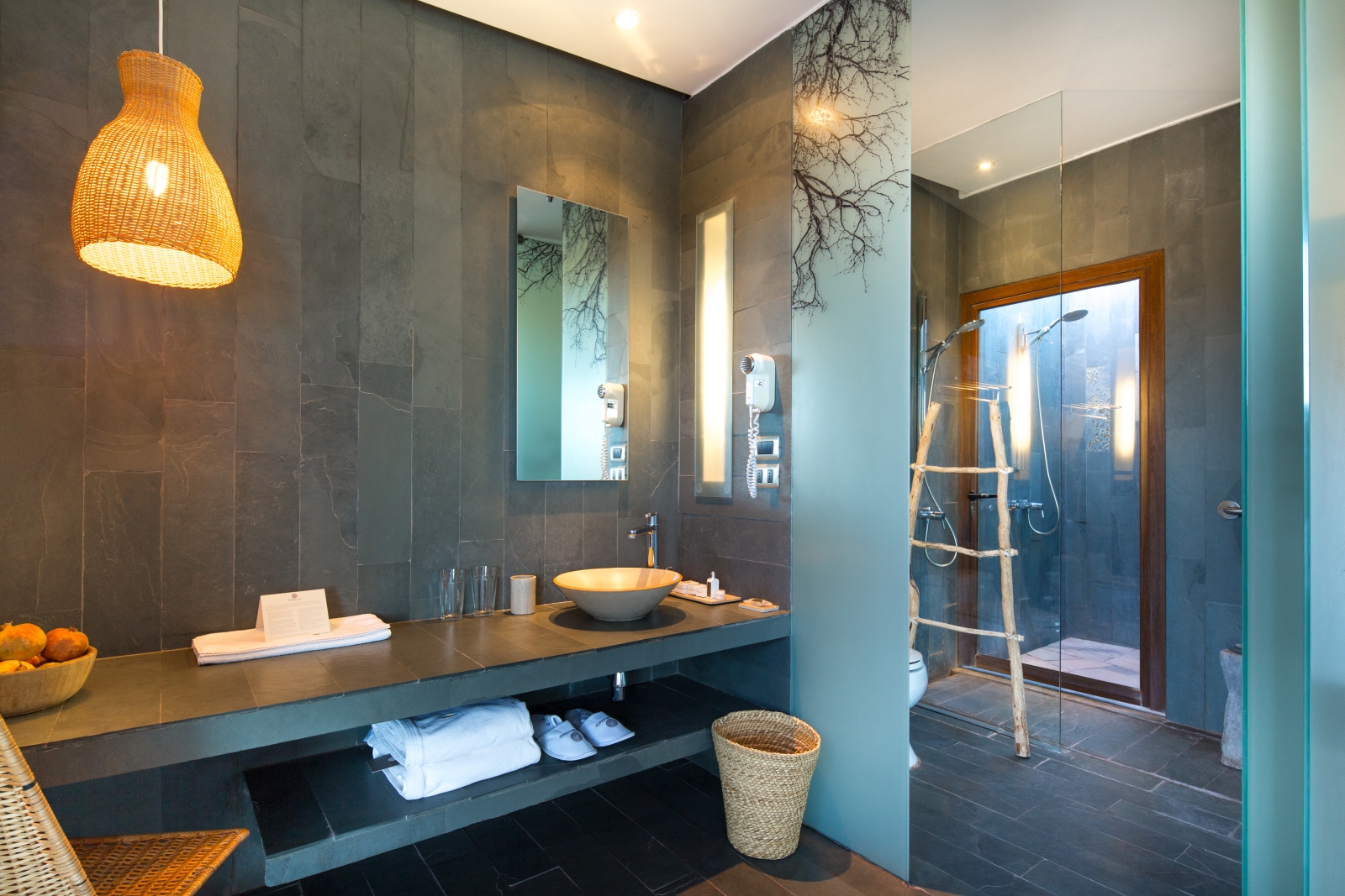 Slate bathroom at Tierra Atacama