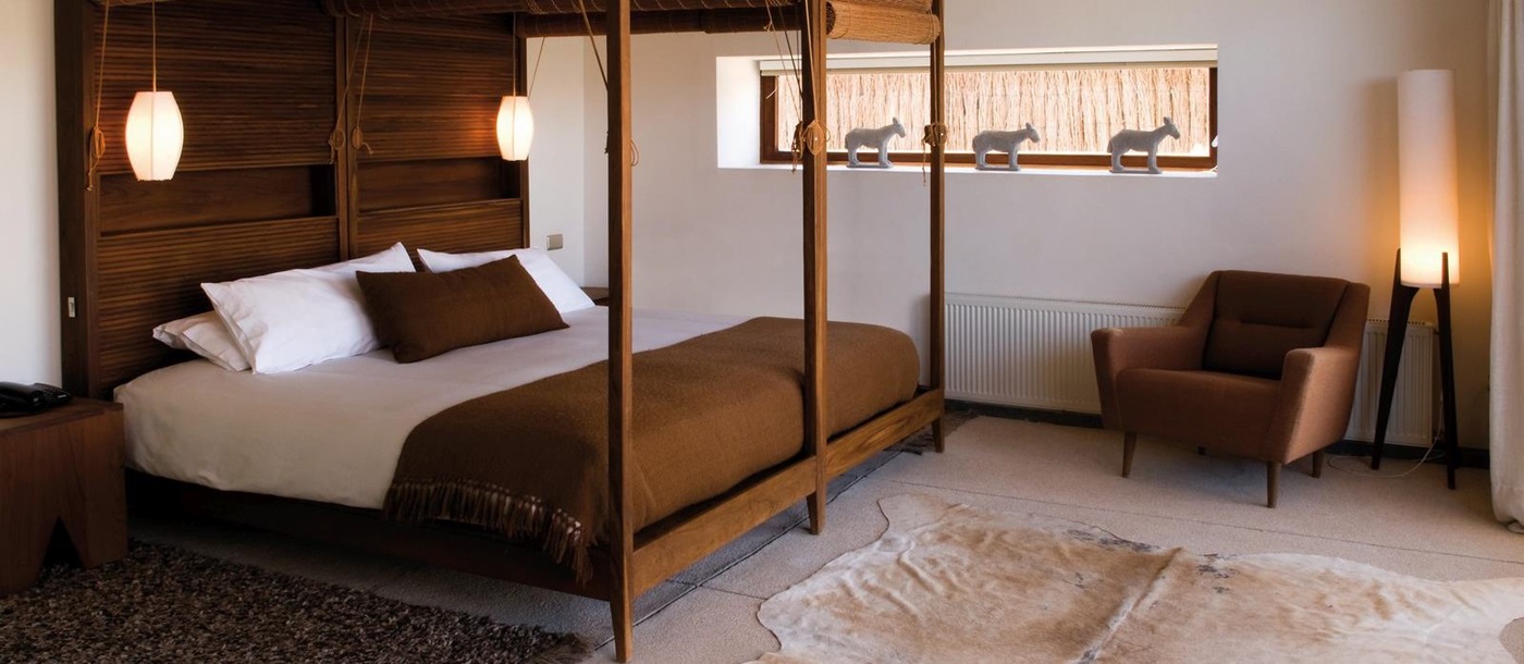 Double bedroom in Hotel Tierra Atacama, Chile