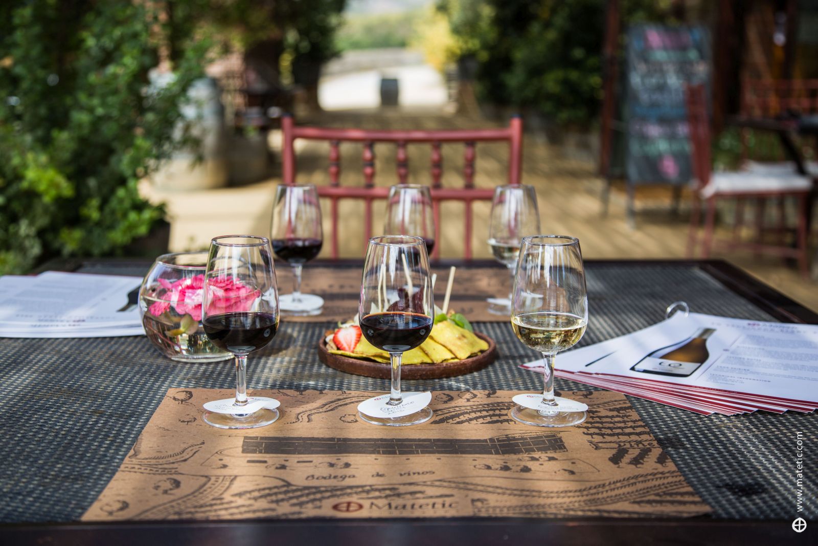 Wine tasting at Matetic Vineyards in the Rosario Valley in Chile
