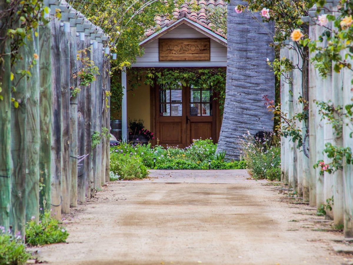 Entrance to boutique hotel La Casona at Matetic Vineyards in Chile