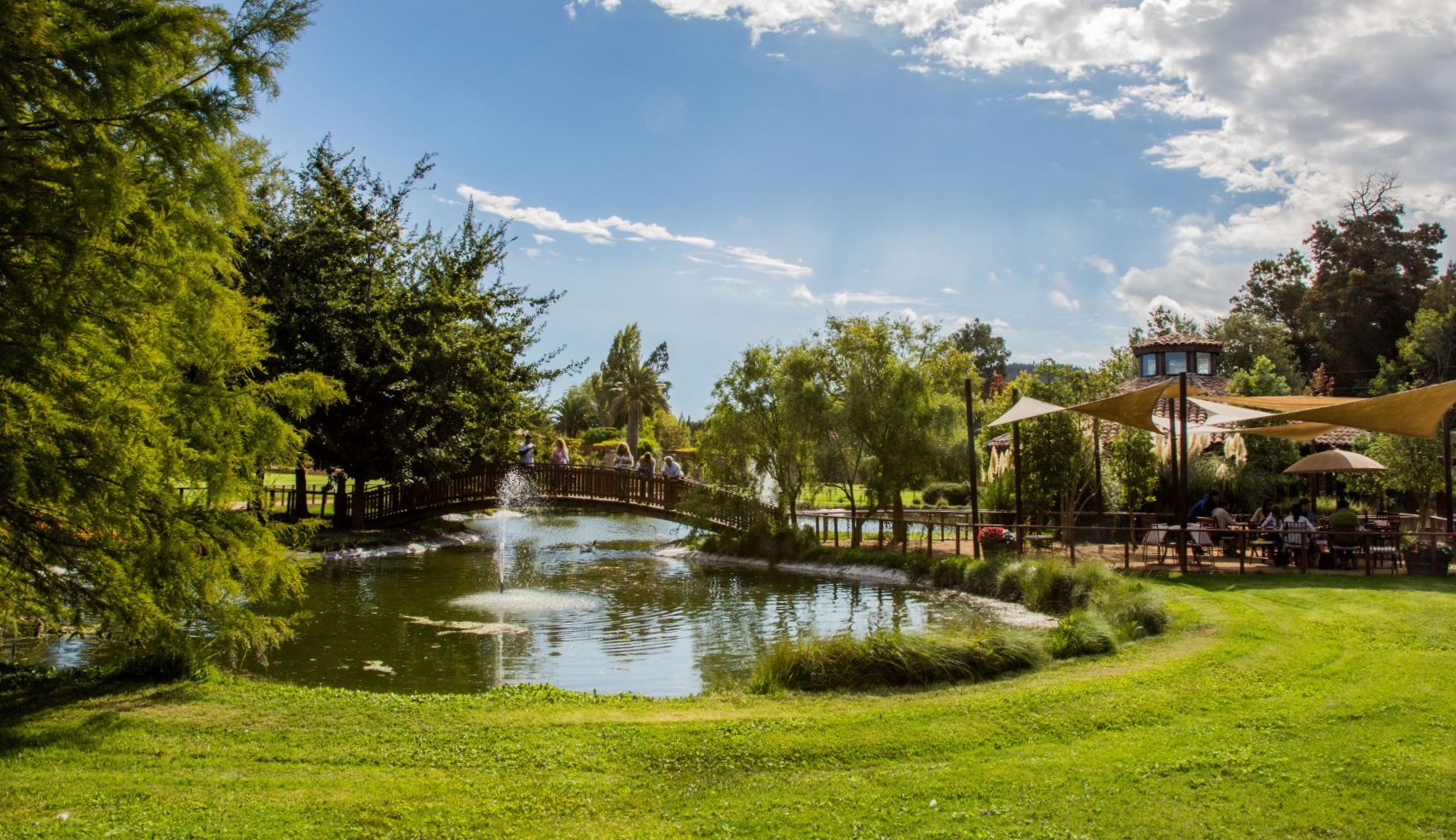 Lakeside restaurant at Matetic Vineyards in Chile
