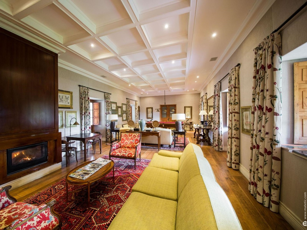 Guest lounge at boutique hotel La Casona at Matetic Vineyards in Chile