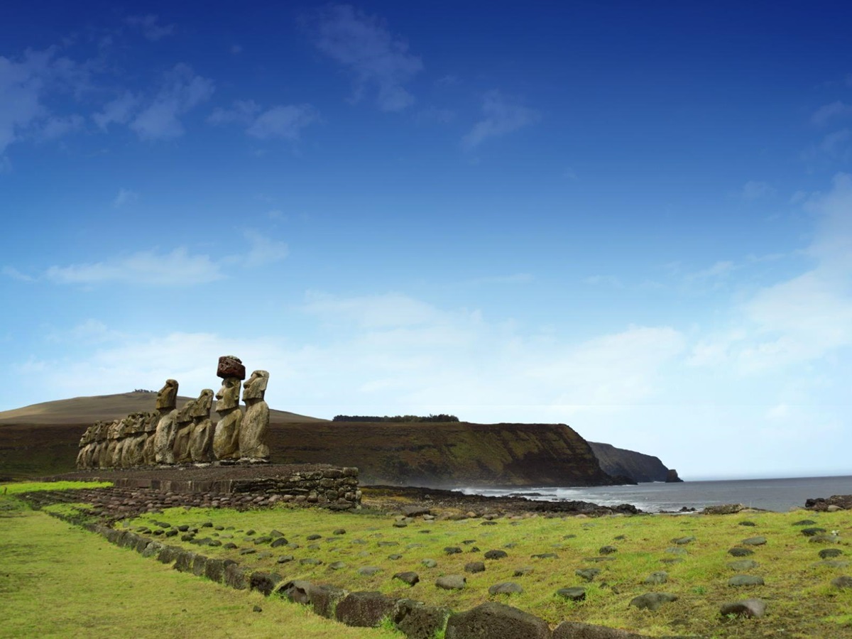 Excursion from Nayara Hangaroa Easter Island to see Moai statues facing out to sea