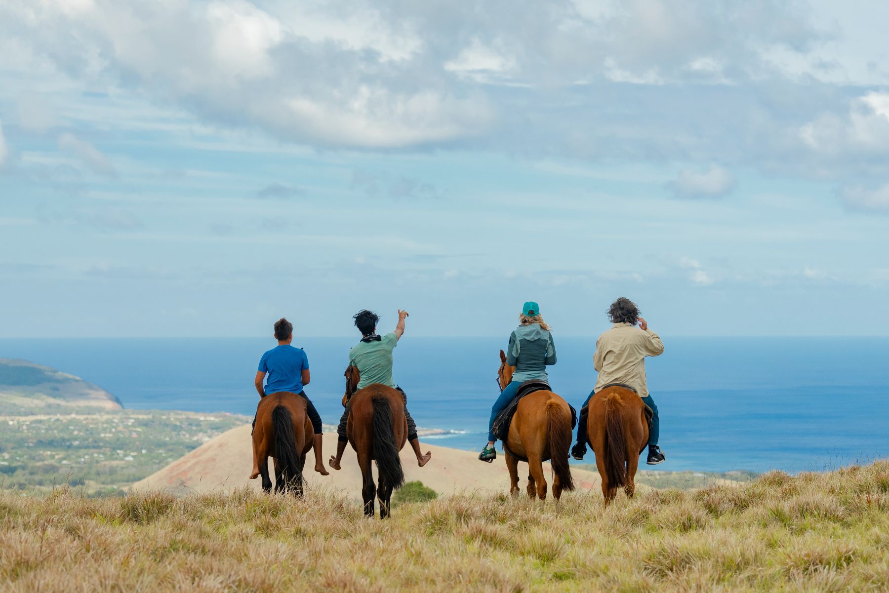 Guests on riding excursion from Nayara Hangaroa hotel on Easter Island