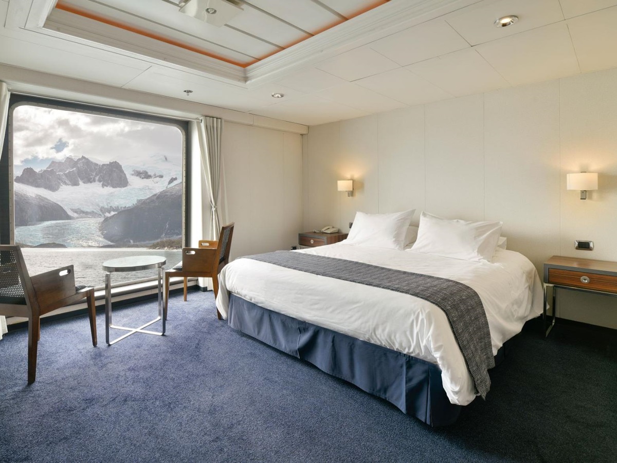 A cabin onboard the Stella Australis Patagonia cruise