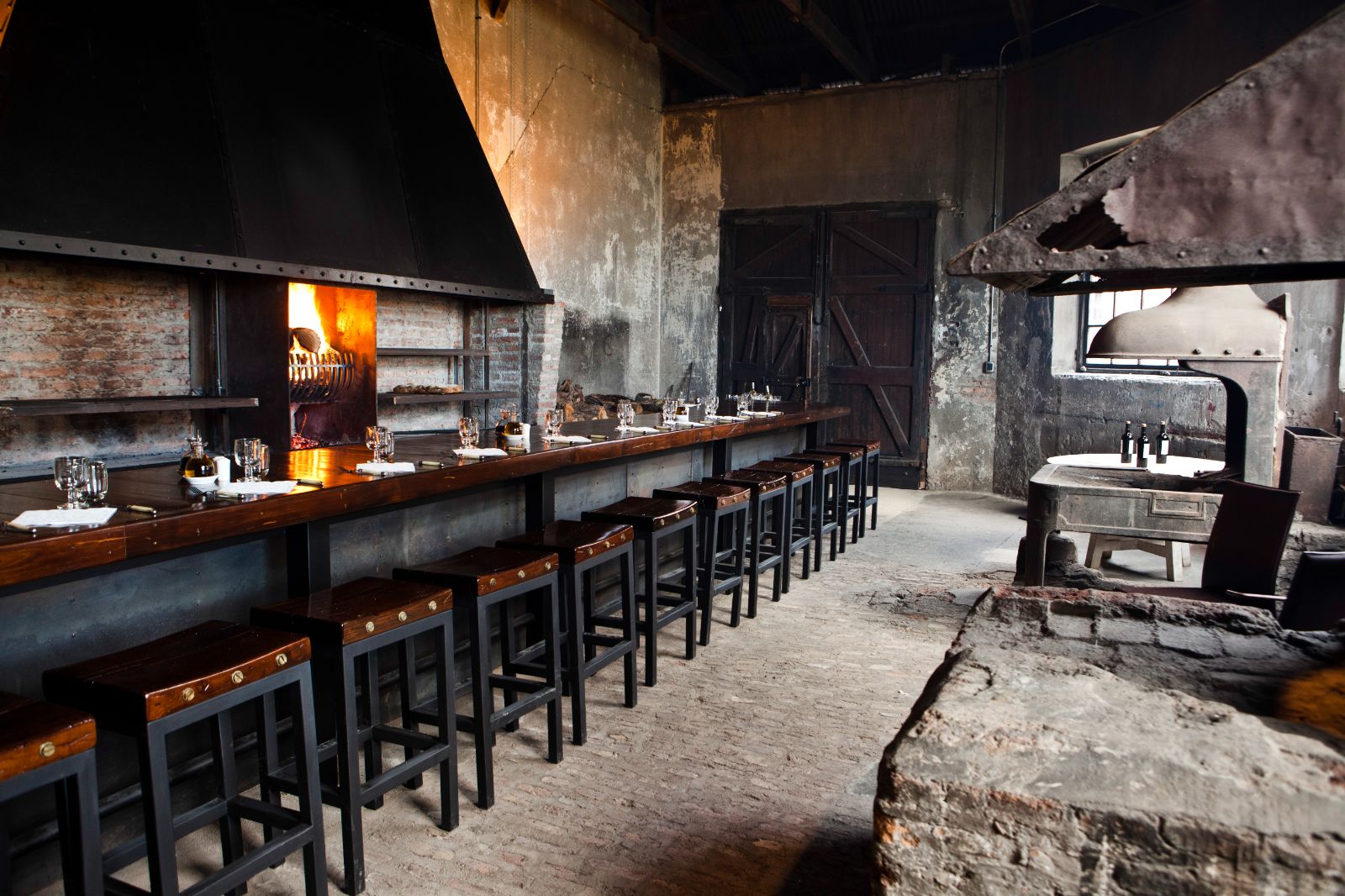 Bar seating area at The Singular Patagonia in Chile