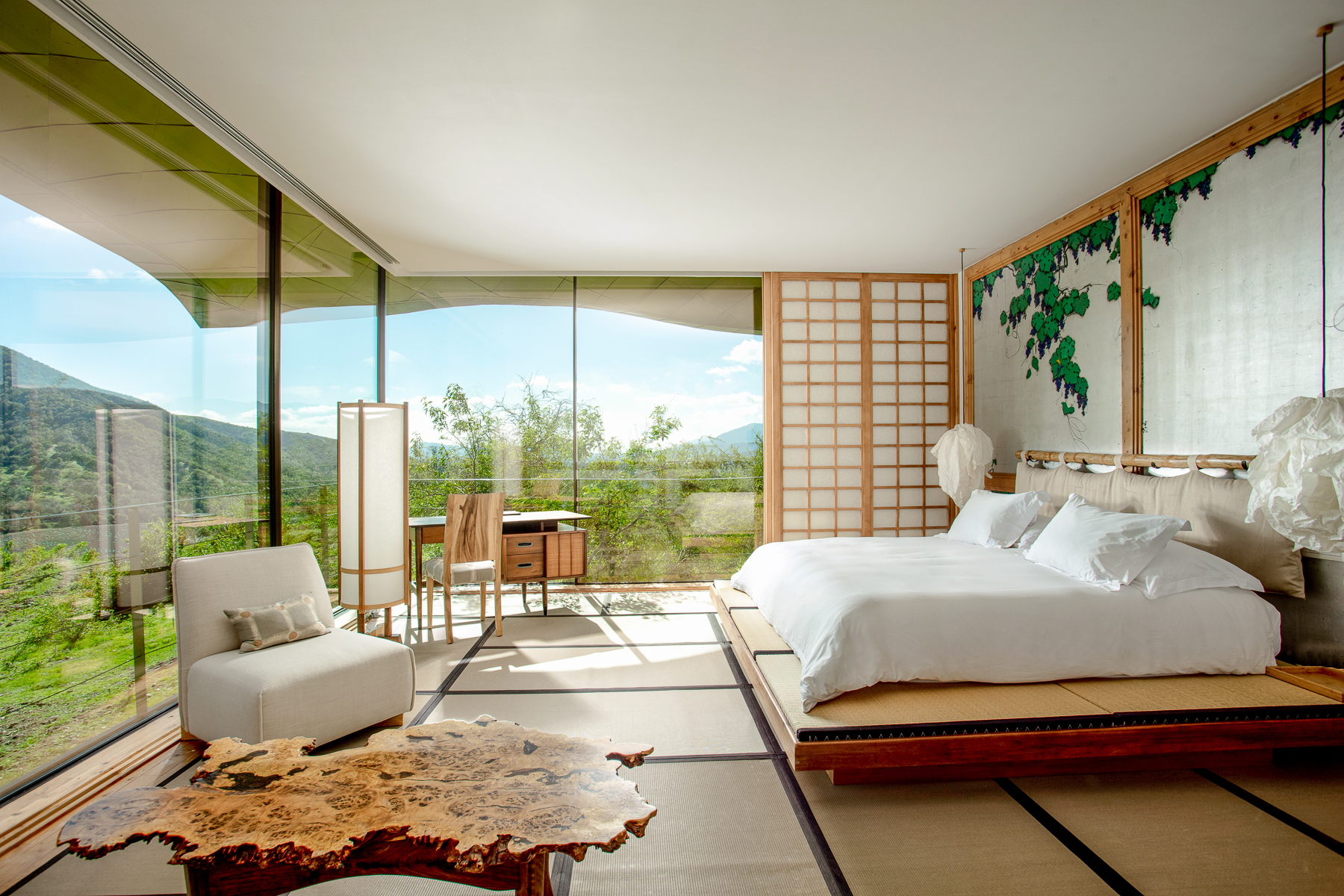 Shogun Suite bedroom at Hotel VIK in Chile