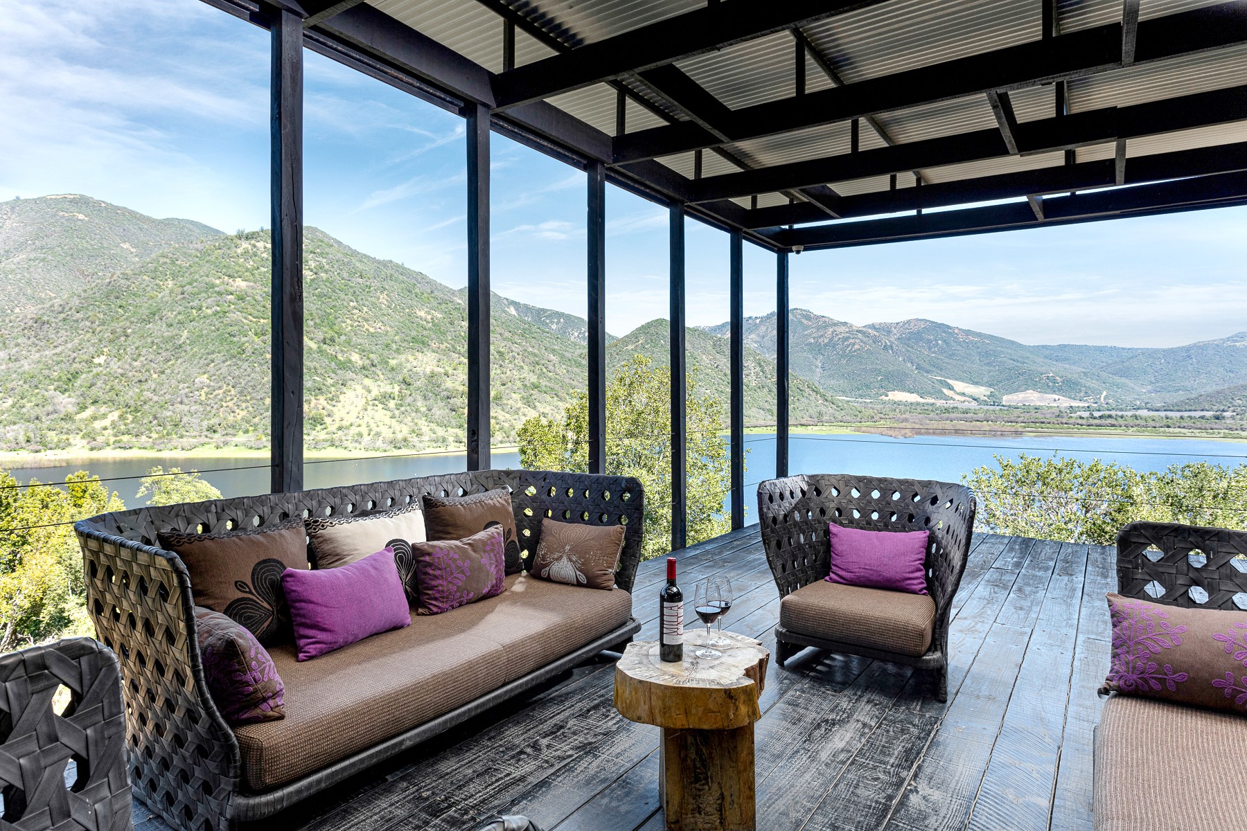 Terrace in the Teraza Lodge at Hotel VIK in Chile