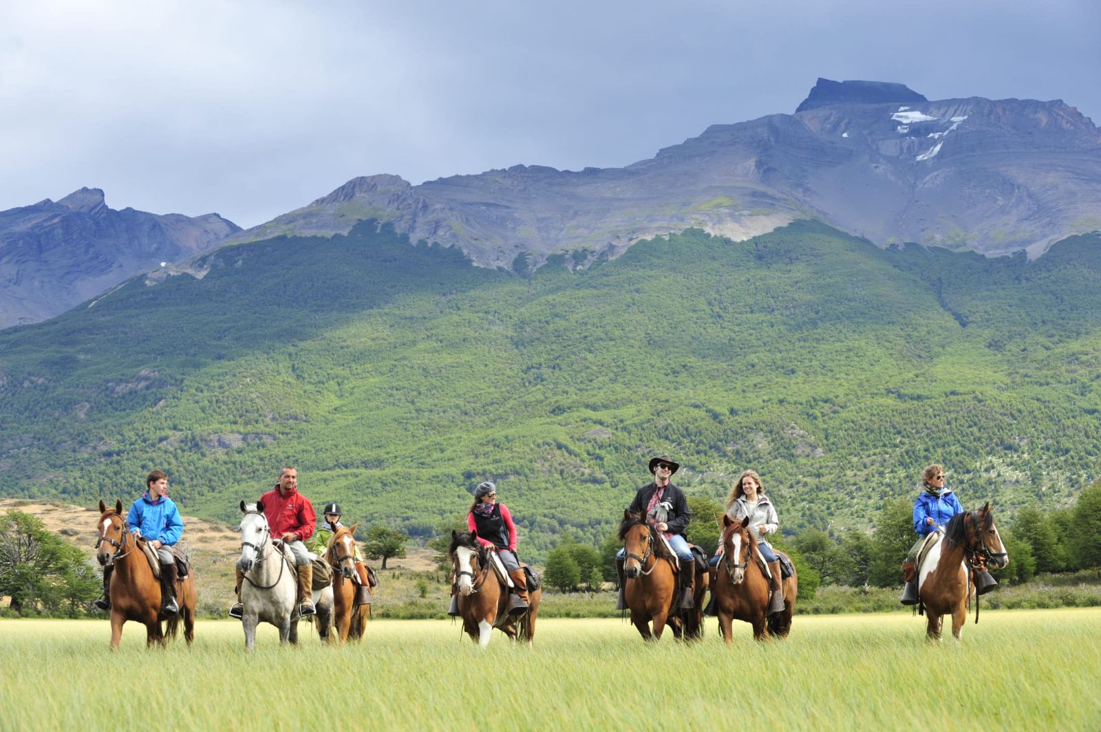 Riding on the grounds of The Singular Patagonia in Chile