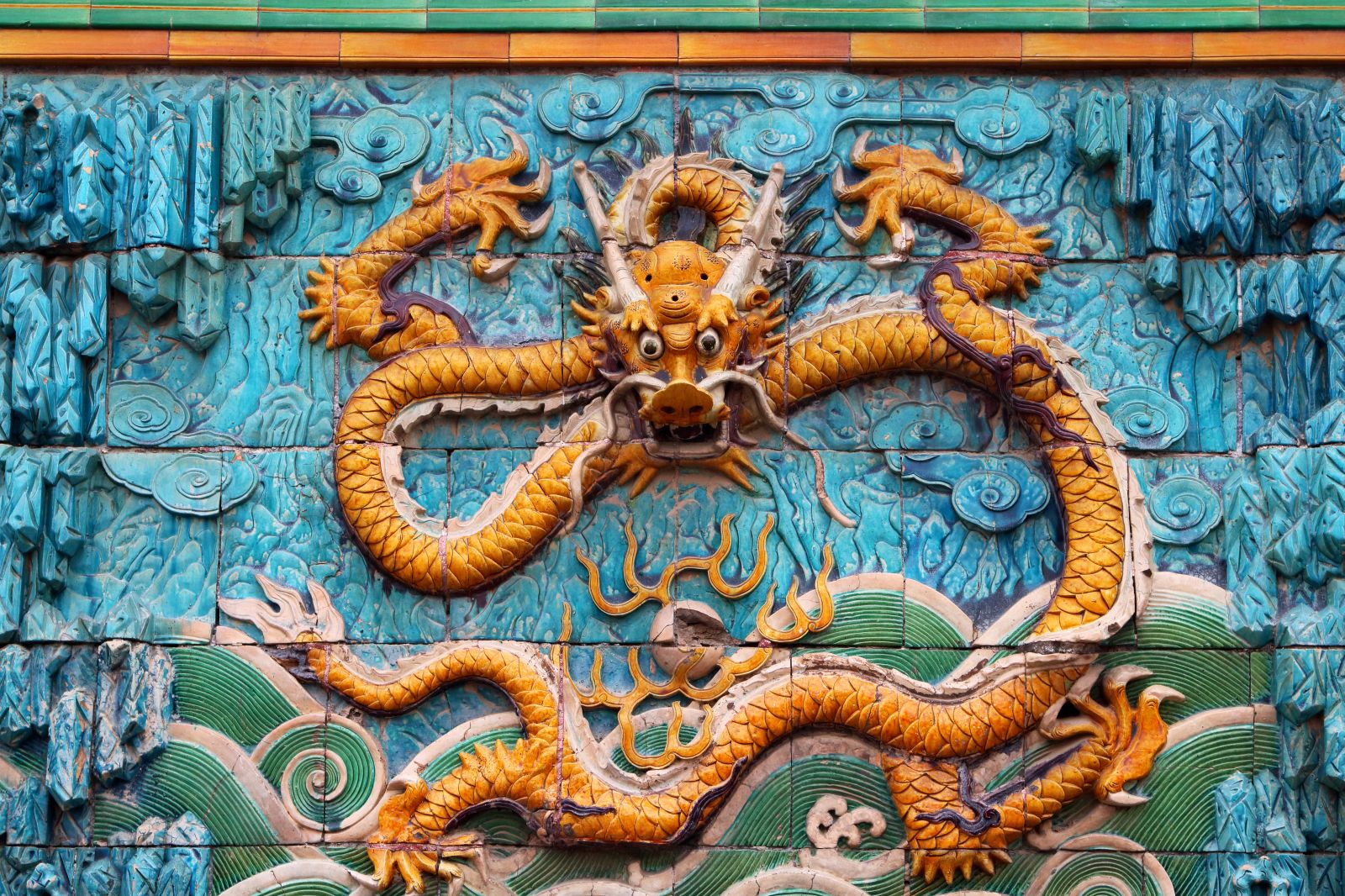 Detail of dragon in the Forbidden City in Beijing