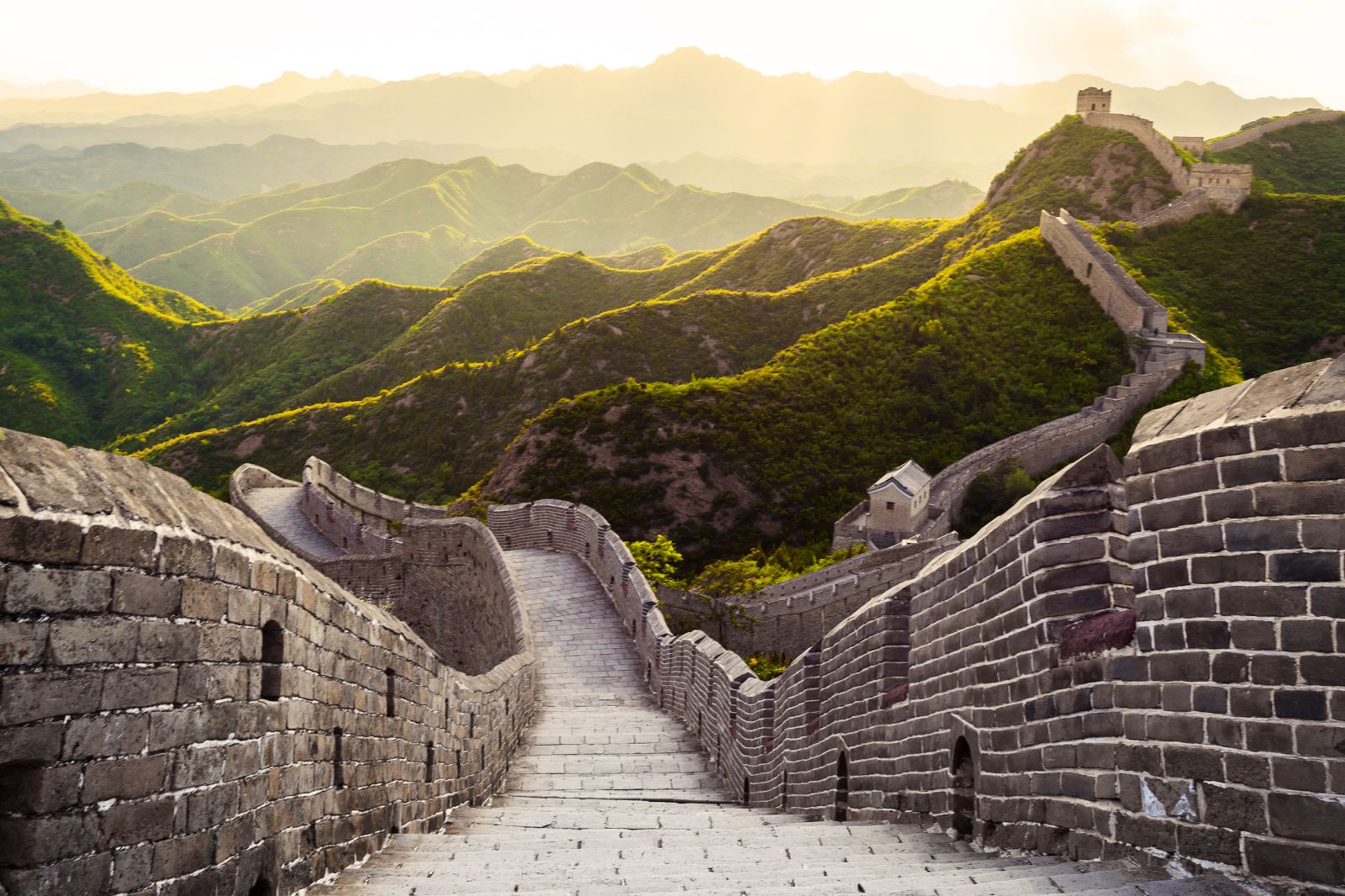 The Great Wall of China at sunrise