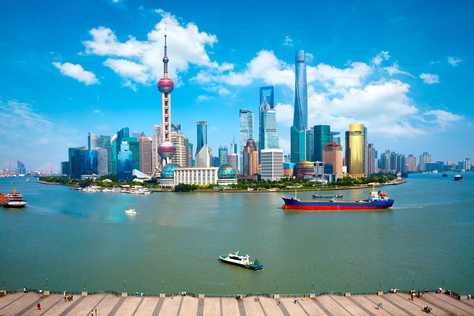 The Shanghai skyline and river