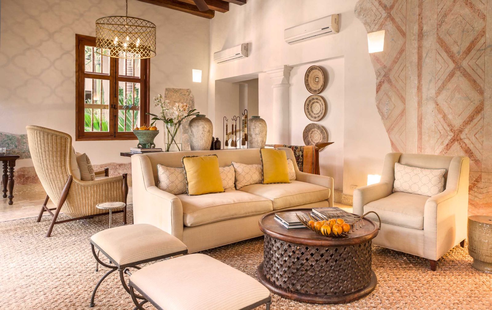 Library at Casa San Agustin in Cartagena, Colombia