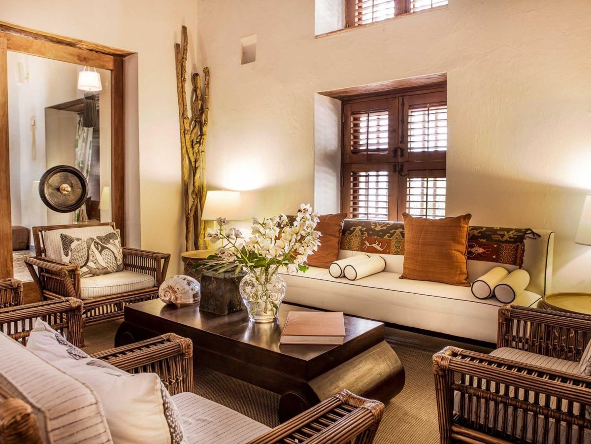 Lobby room at Casa San Agustin in Cartagena, Colombia