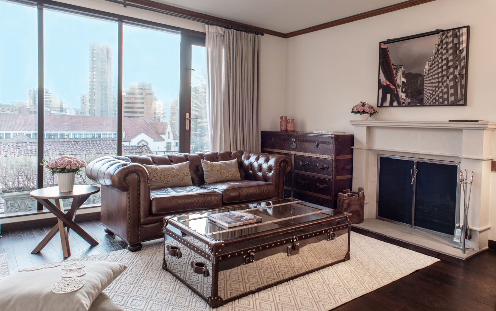 Guest suite living area at Four Seasons casa Medina in Bogota, Colombia