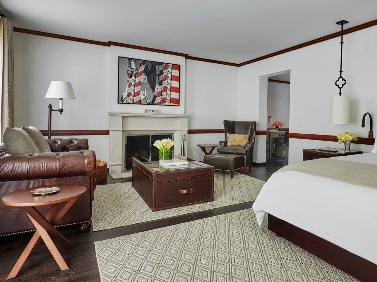 Double guest suite bedroom at Four Seasons casa Medina in Bogota, Colombia