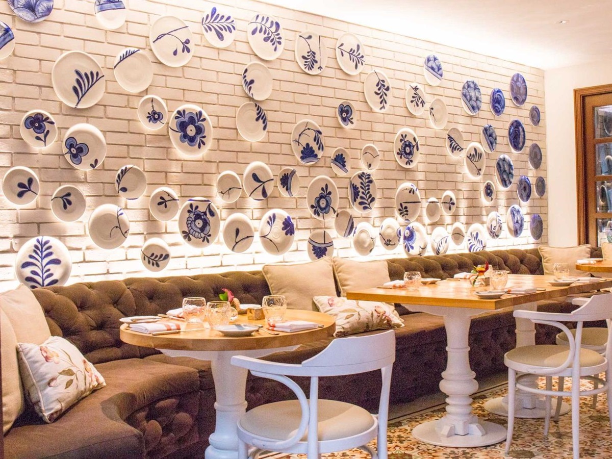 Restaurant seating and décor at Four Seasons casa Medina in Bogota, Colombia