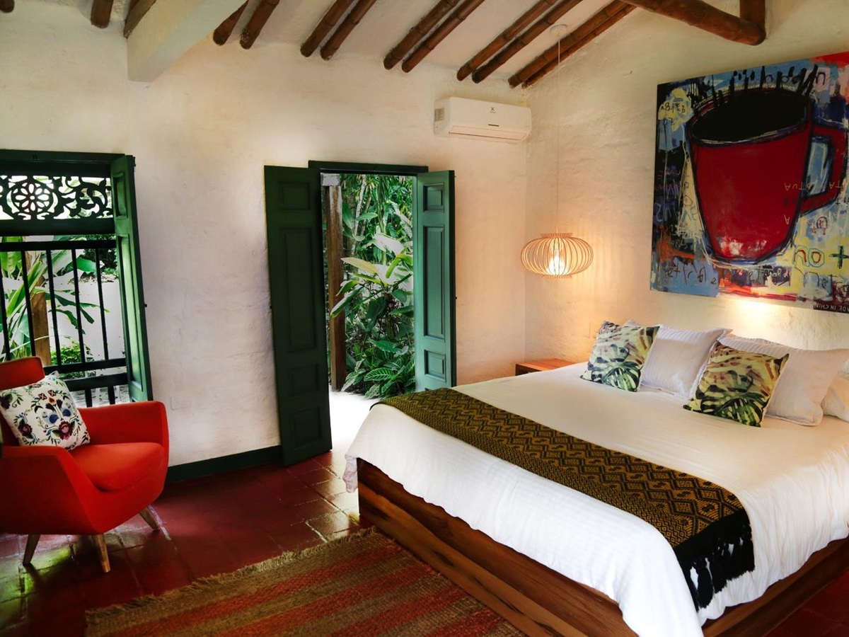 Colibri guest suite at Hacienda Bambusa in Colombia's coffee region