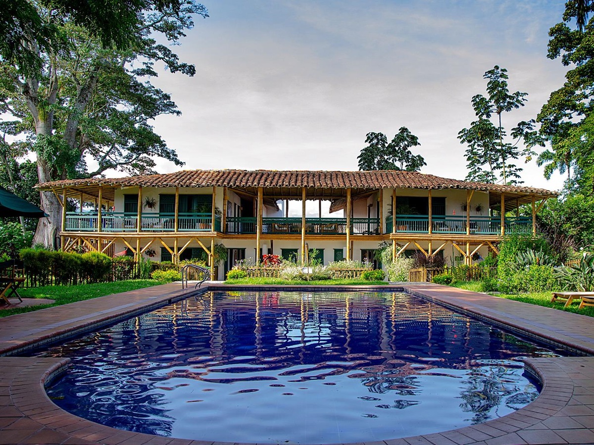 Pool at Hacienda Bambusa in Colombia's coffee region