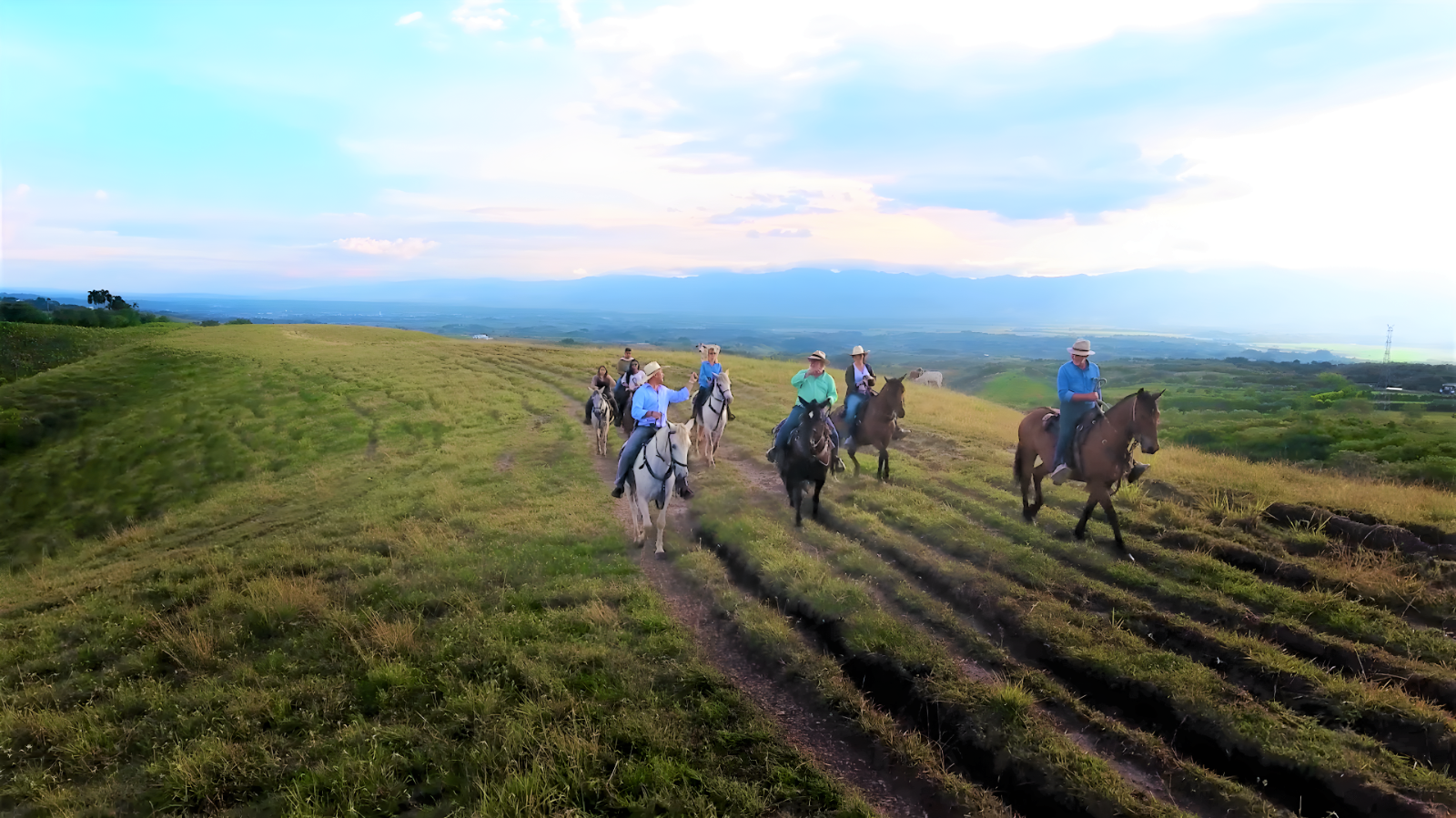 Riding on the grounds of Hotel Boutique Sazagua in Colombia's coffee region