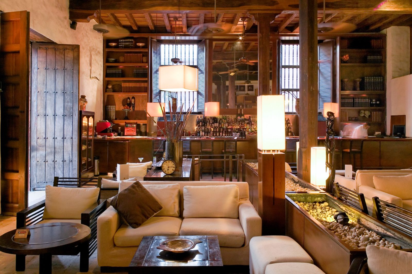 Bar and lounge at Sofitel Legend Santa Clara in Cartagena, Colombia