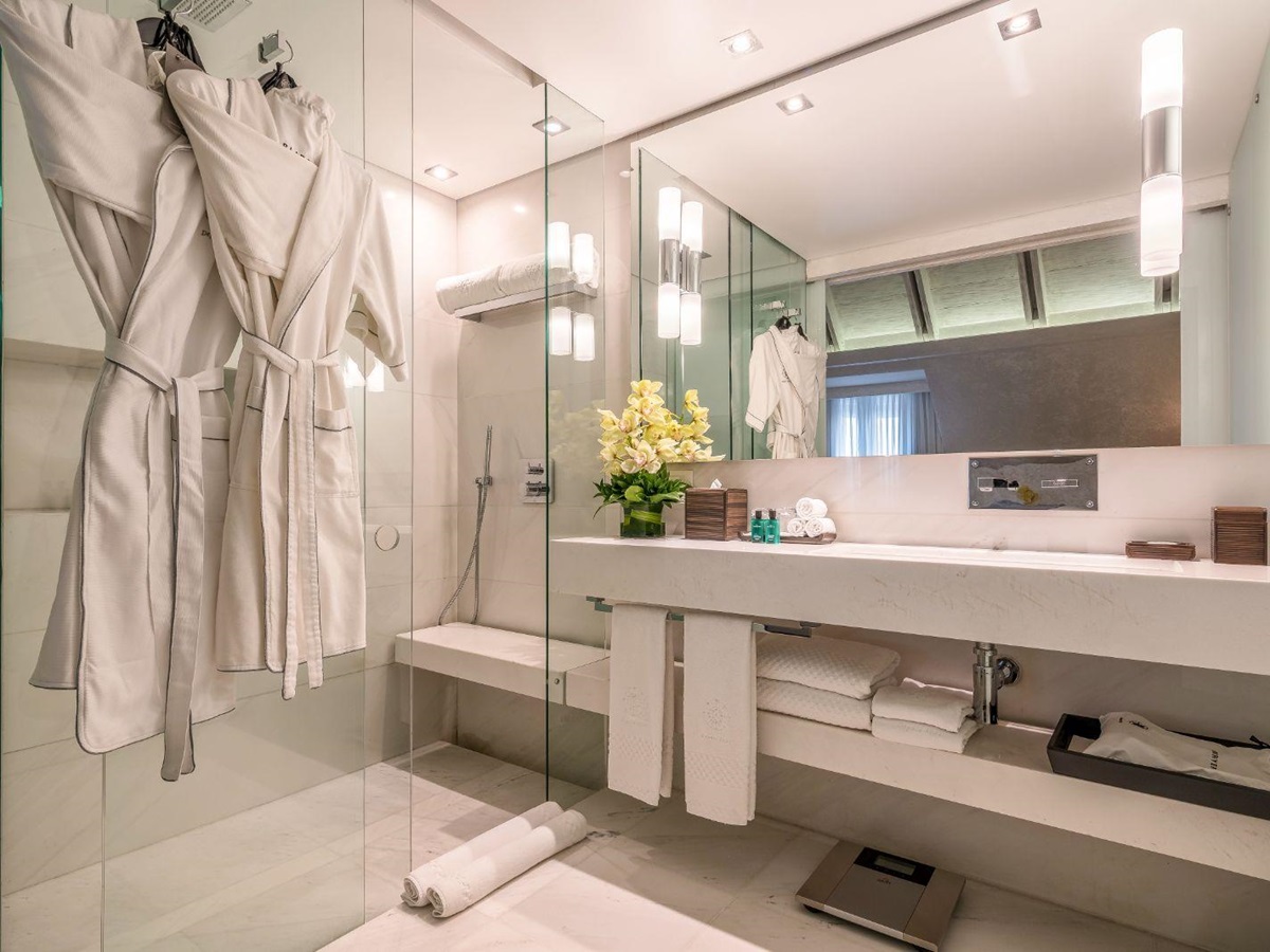 Guest suite bathroom at Sofitel Legend Santa Clara in Cartagena, Colombia