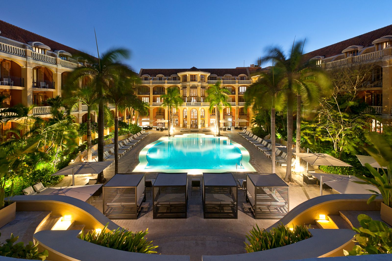 Exterior aerial view of Sofitel Legend Santa Clara in Cartagena, Colombia