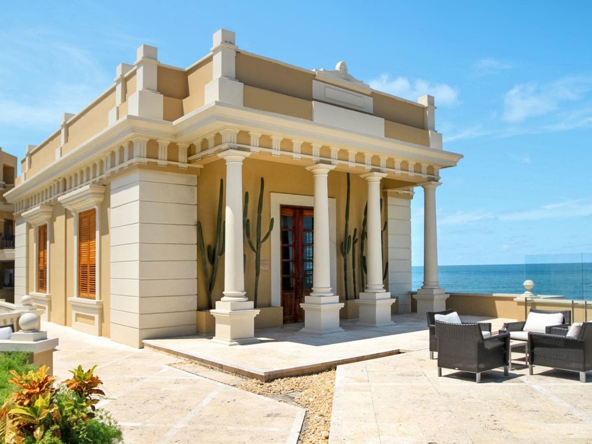 Exterior view with sea at Sofitel Legend Santa Clara in Cartagena, Colombia