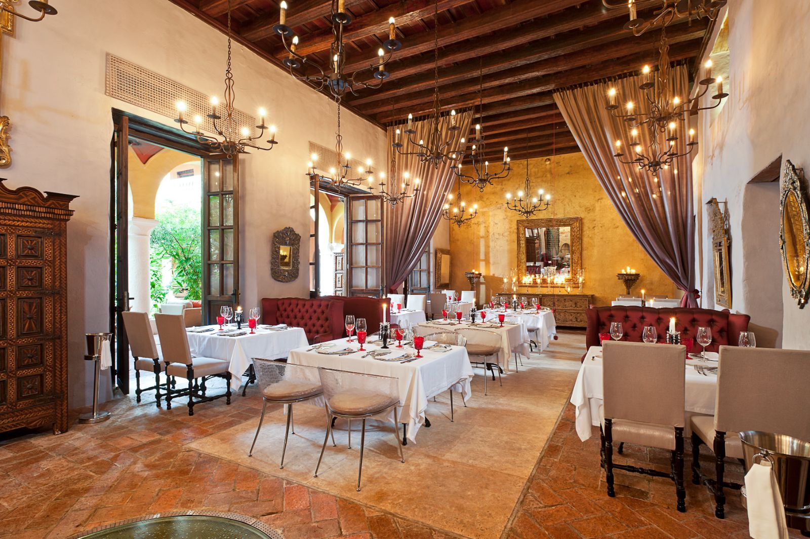 Restaurant interior at Sofitel Legend Santa Clara in Cartagena, Colombia