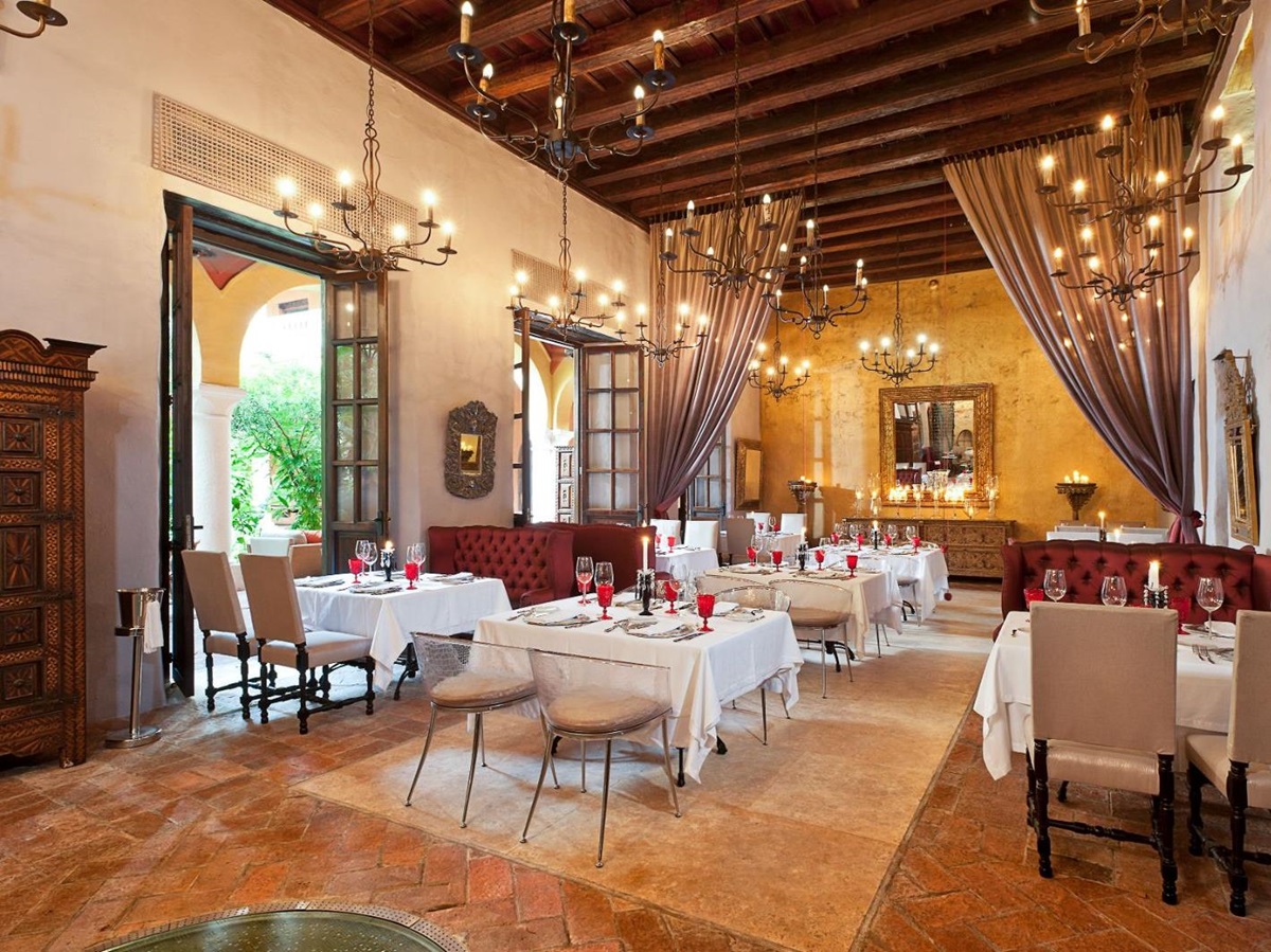 Restaurant interior at Sofitel Legend Santa Clara in Cartagena, Colombia