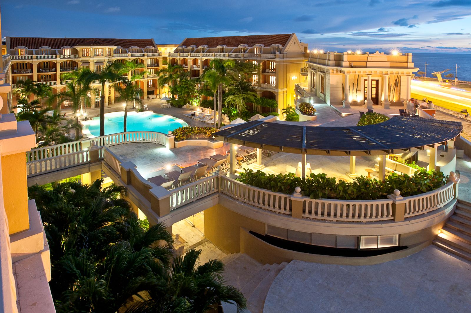 Aerial resort view of Sofitel Legend Santa Clara in Cartagena, Colombia