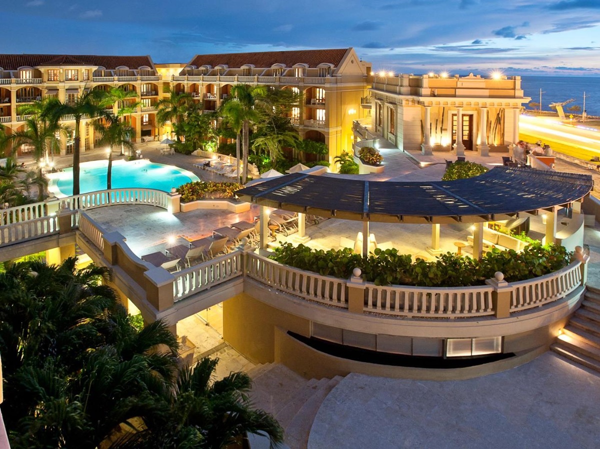 Aerial resort view of Sofitel Legend Santa Clara in Cartagena, Colombia