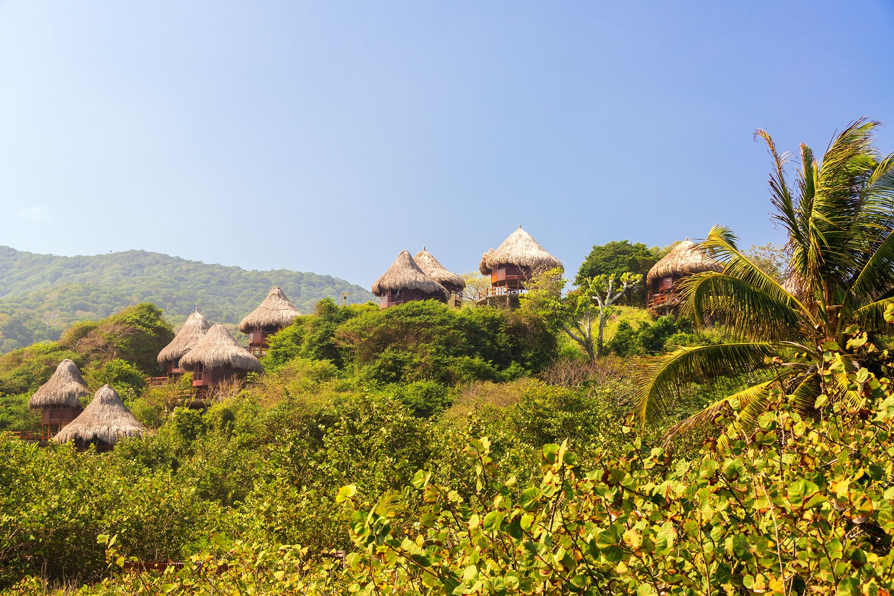 Traditional huts in Tayrona National Park, Colombia