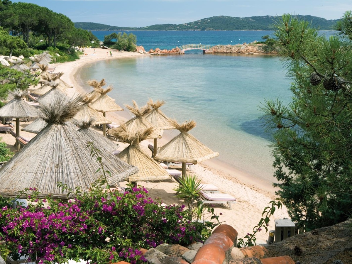 Beach at Grand Hotel de Cala Rossa in Corsica France