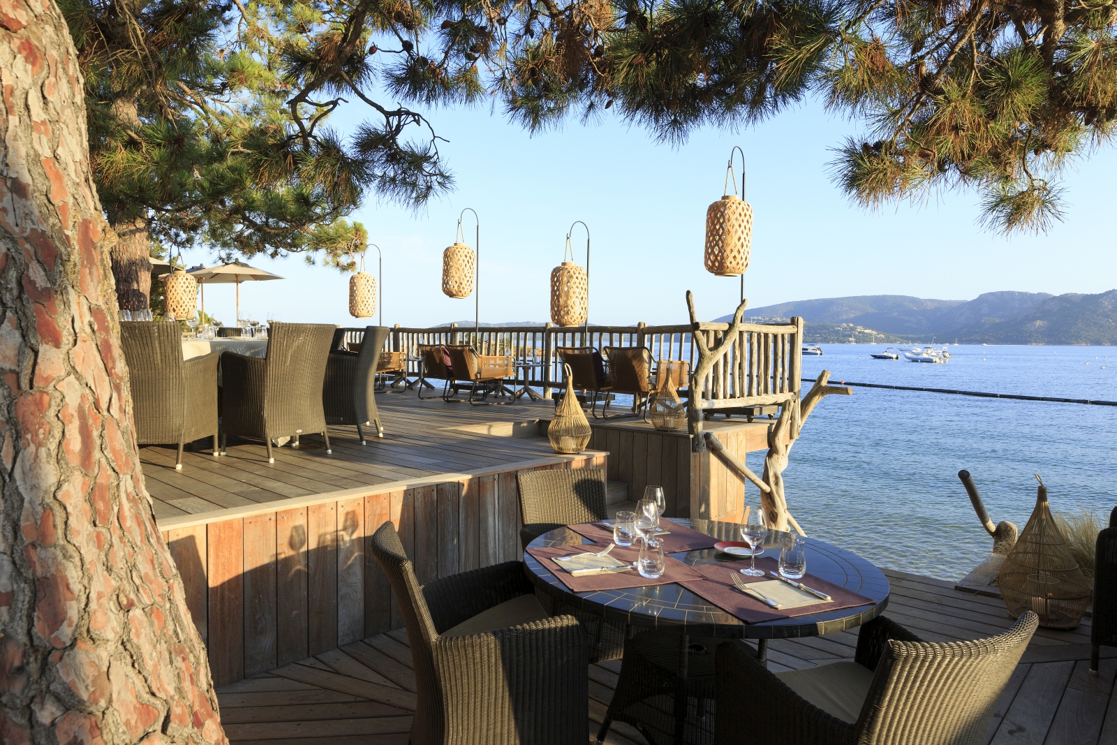 Restaurant at Grand Hotel de Cala Rossa in Corsica France