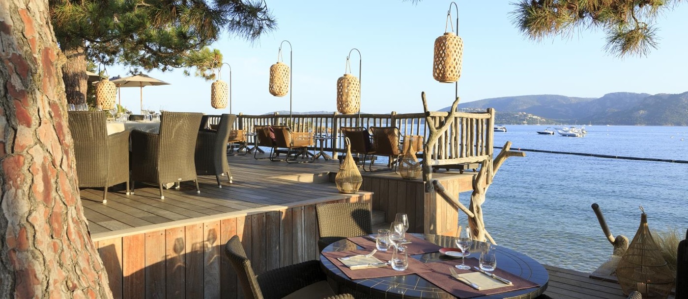 Restaurant at Grand Hotel de Cala Rossa in Corsica France