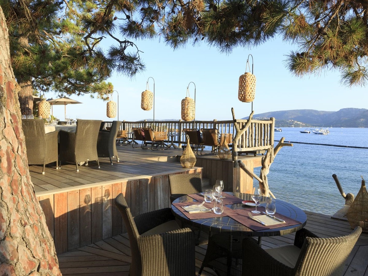 Restaurant at Grand Hotel de Cala Rossa in Corsica France