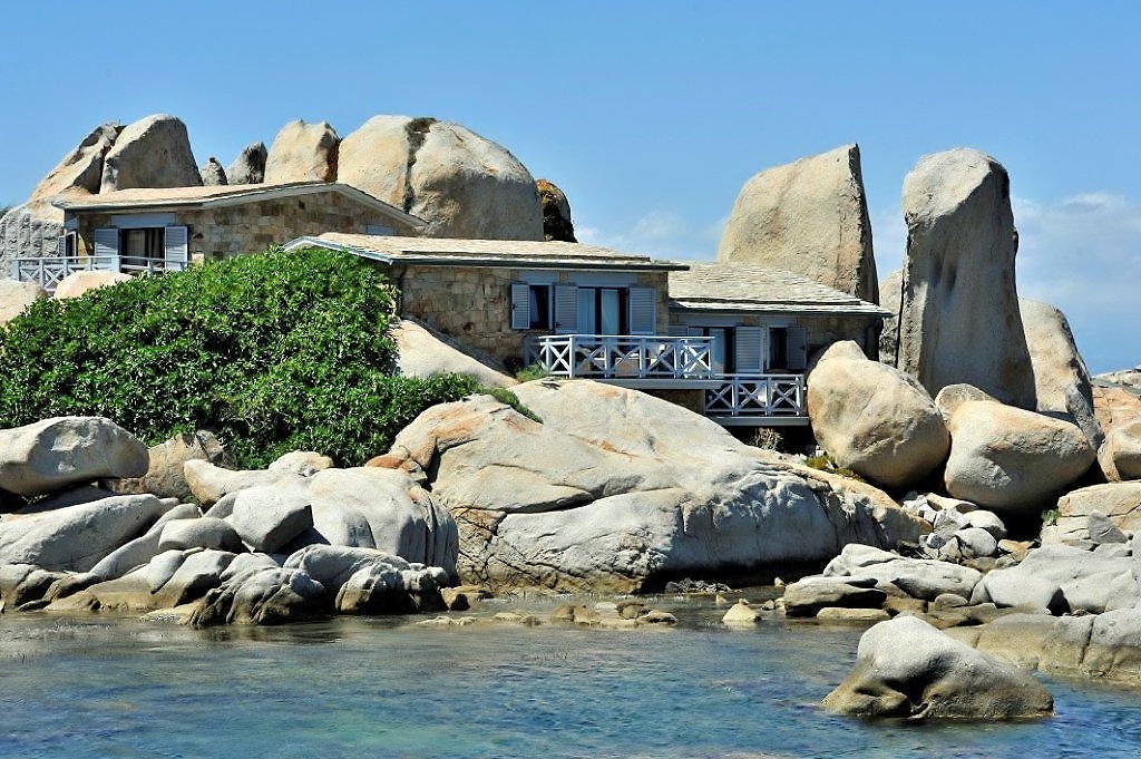 rocks and water on the exterior of Hotel  & Spa des Pecheurs, Corsica, France