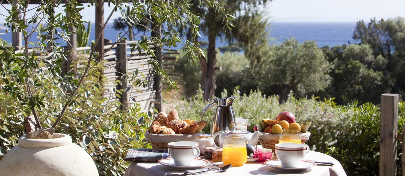 Breakfast at Les Bergeries de Palombaggia, Corsica
