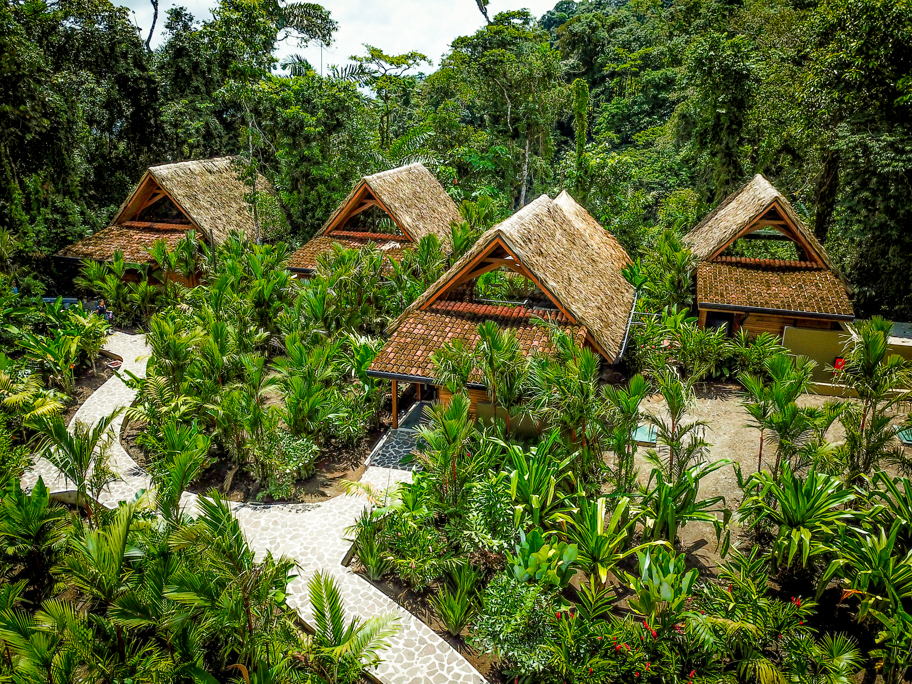 Aerial view of Amor Arenal canyon casitas at Amor Arenal