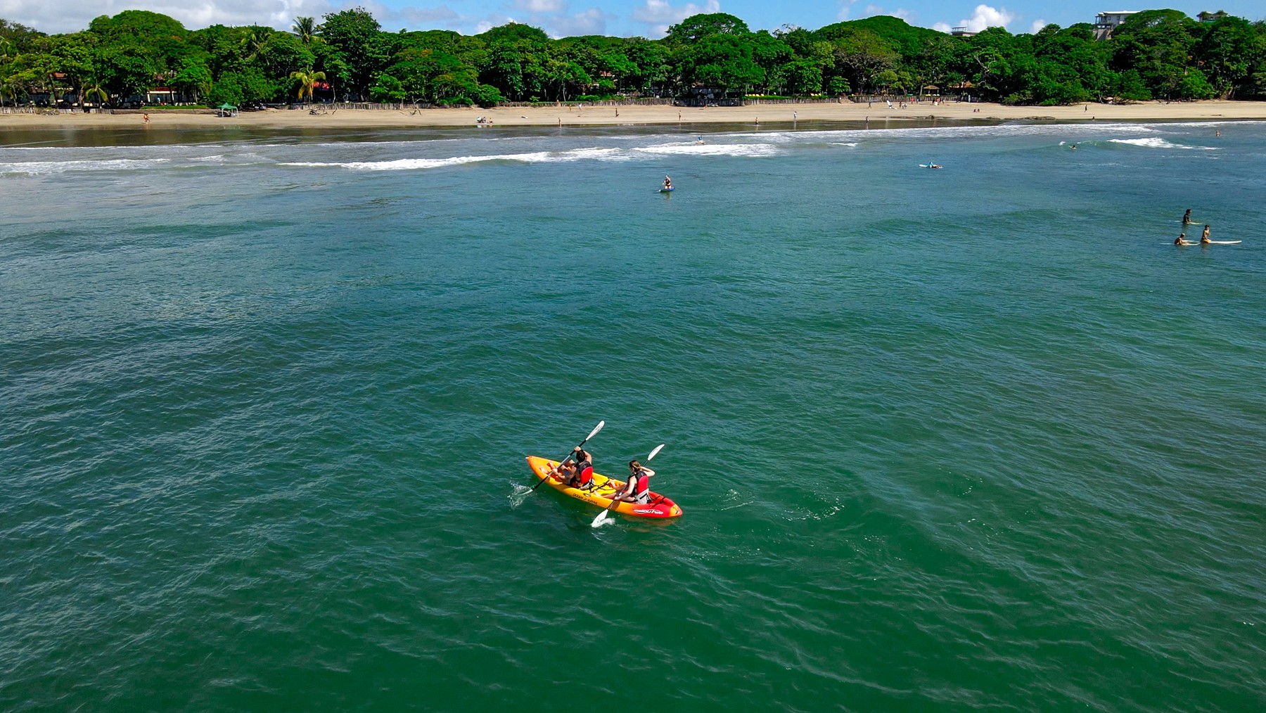 Kayaking in the ocean near Capitan Suizo in Tamarindo