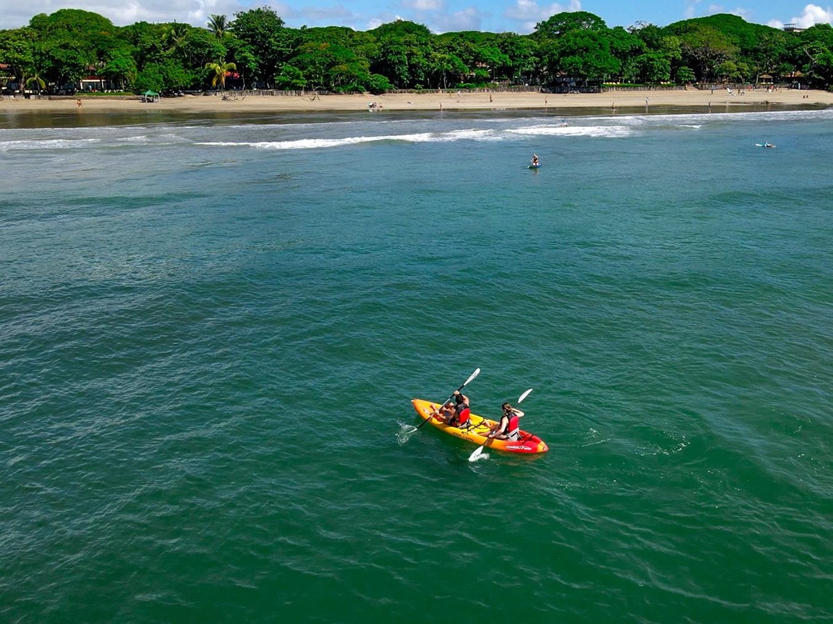 Kayaking in the ocean near Capitan Suizo in Tamarindo