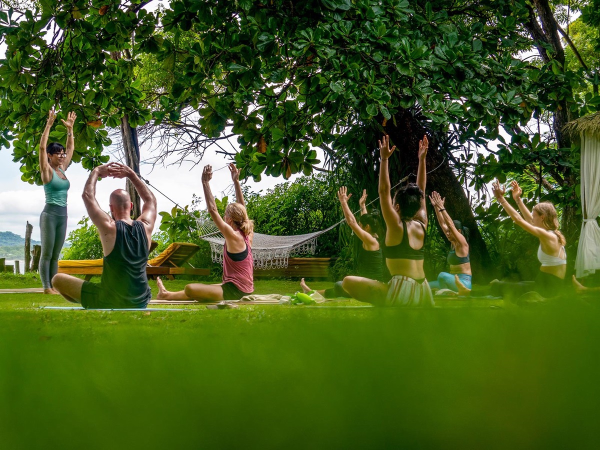 Yoga session at Capitan Suizo in Tamarindo