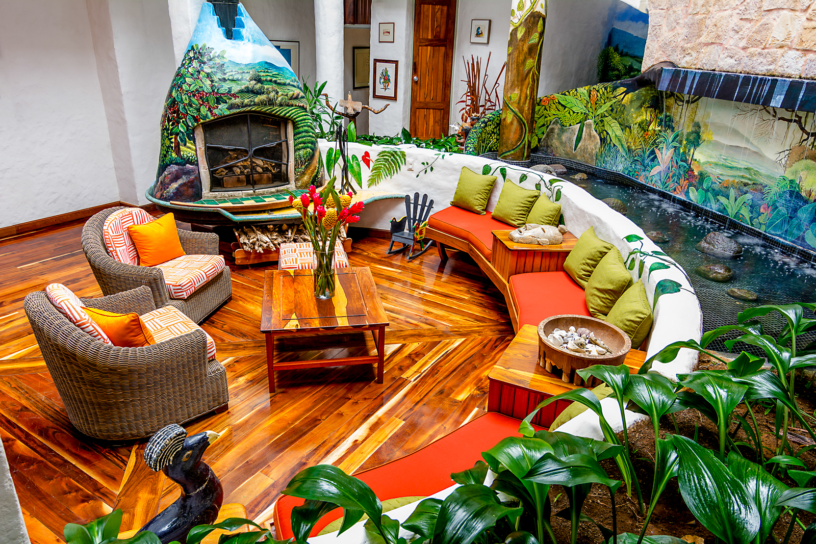Sitting room at Finca Rosa Blanca in Costa Rica