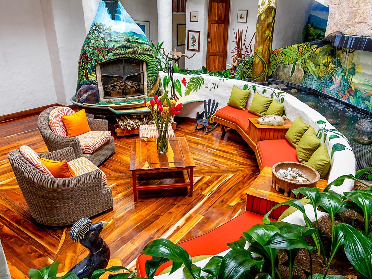 Sitting room at Finca Rosa Blanca in Costa Rica