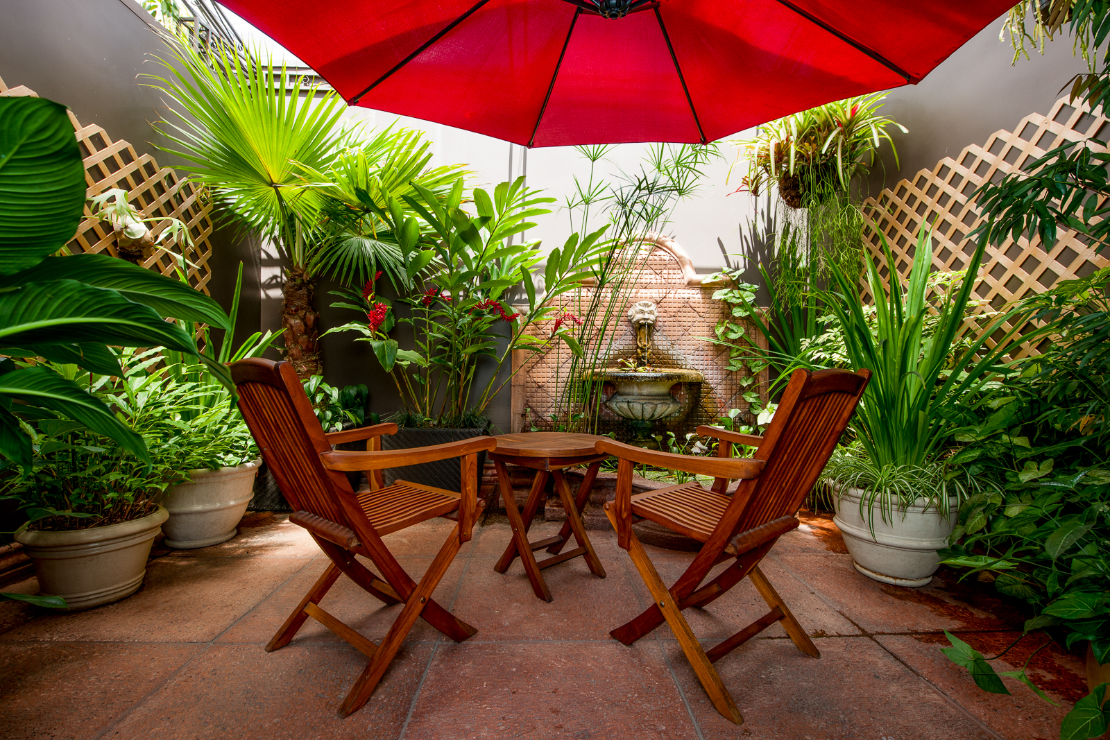 Deluxe suite patio at Hotel Grano de Oro in San Jose